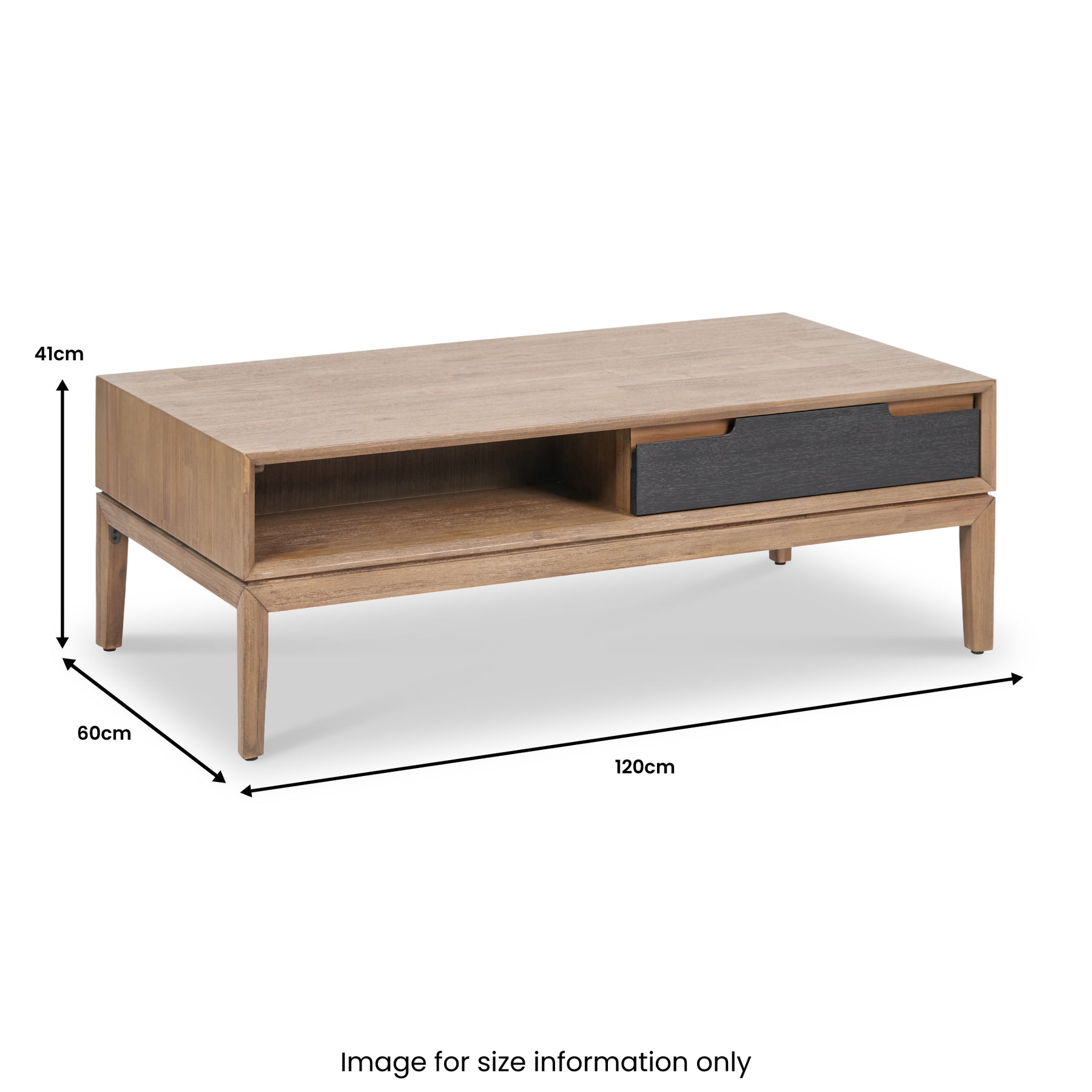 Gio Acacia Wood 2 Drawer Coffee Table from Roseland Furniture