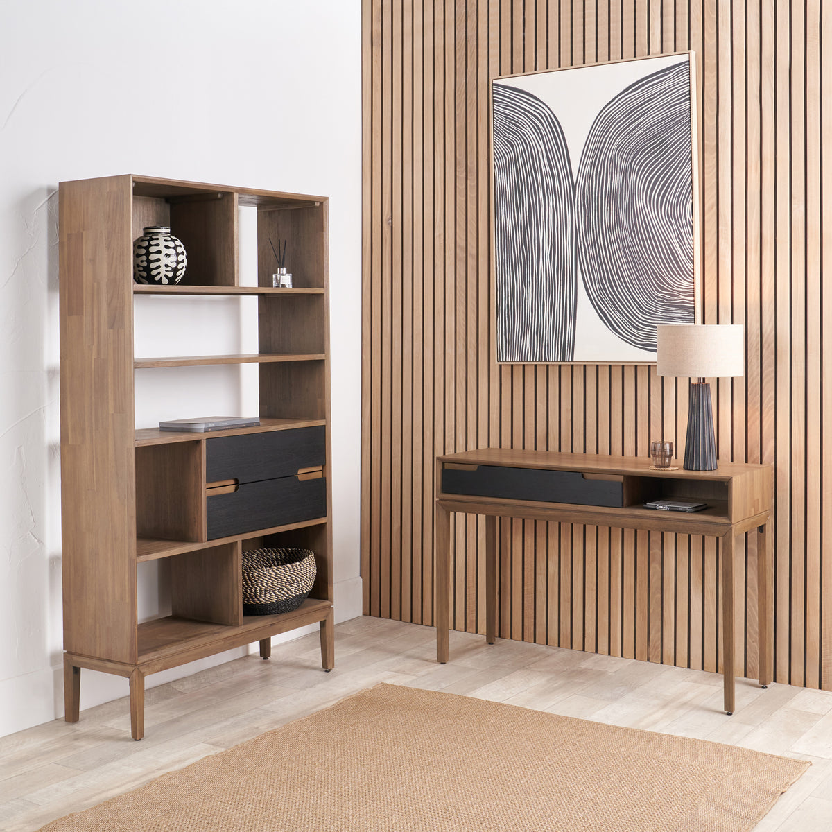 Gio Acacia Wood 1 Drawer Console Table from Roseland Furniture