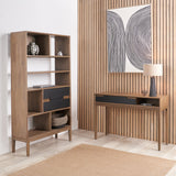 Gio Acacia Wood 2 Drawer 7 Niche Shelf Unit from Roseland Furniture