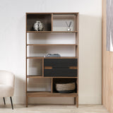 Gio Acacia Wood 2 Drawer 7 Niche Shelf Unit from Roseland Furniture