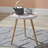 Halston Blush Wood Side Table from Roseland Furniture