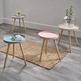 Halston Blush Wood Side Table from Roseland Furniture
