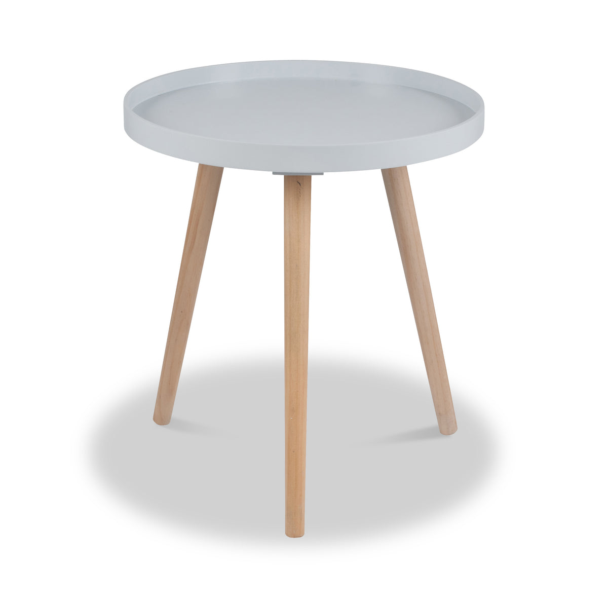 Halston Light Grey Wood Side Table from Roseland Furniture