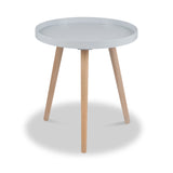 Halston Light Grey Wood Side Table from Roseland Furniture