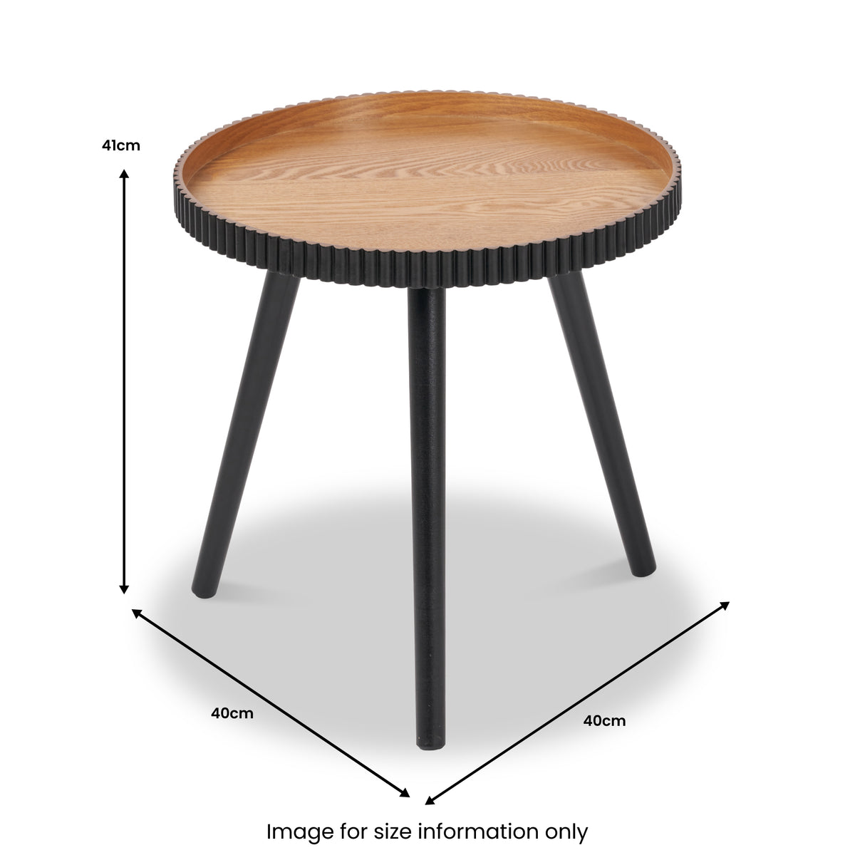 Hammond Natural and Black Wood Side Table from Roseland Furniture