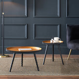 Hammond Natural and Black Wood Side Table from Roseland Furniture