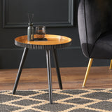 Hammond Natural and Black Wood Side Table from Roseland Furniture