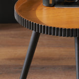 Hammond Natural and Black Wood Side Table from Roseland Furniture