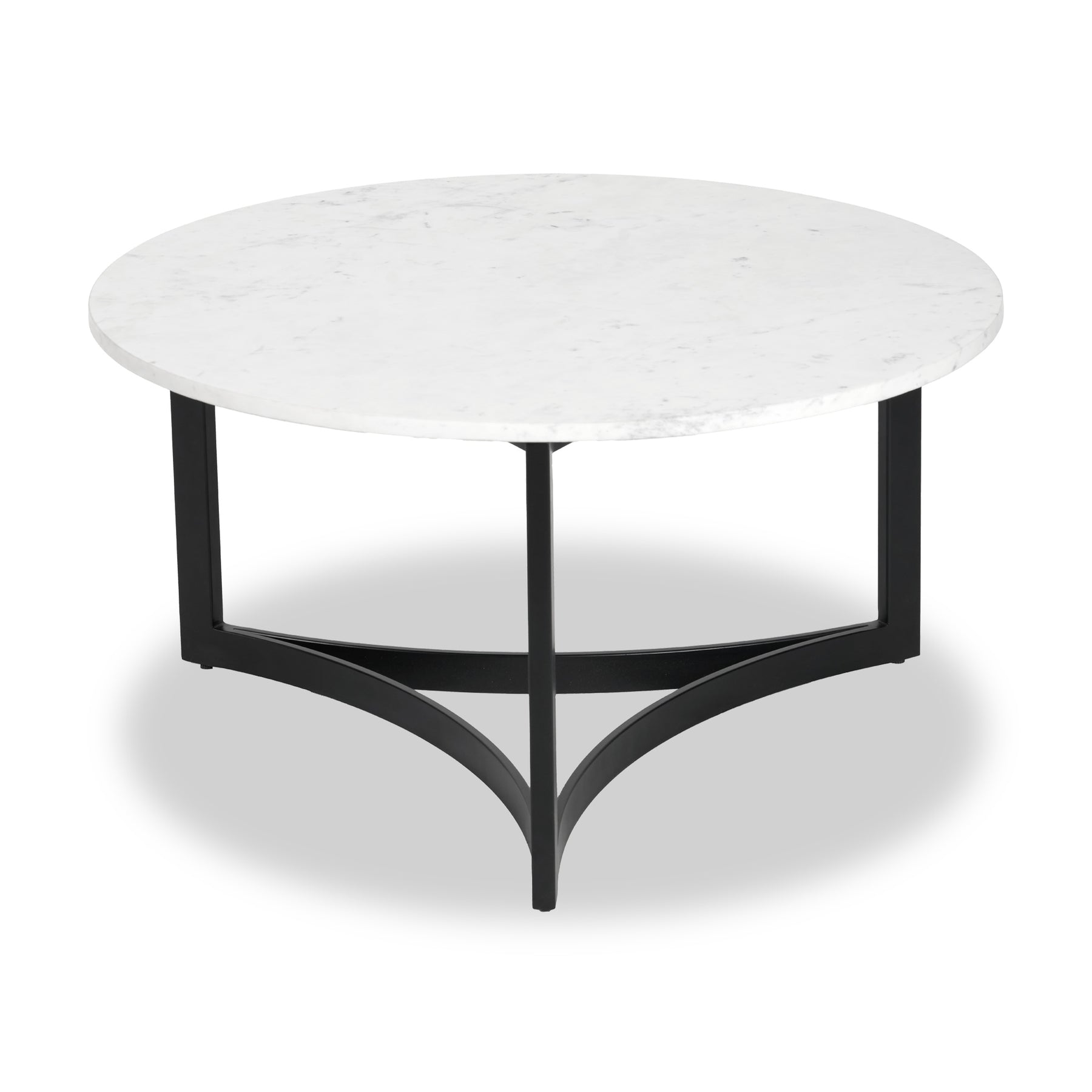 Hendrick White Marble and Black Metal Coffee Table from Roseland Furniture