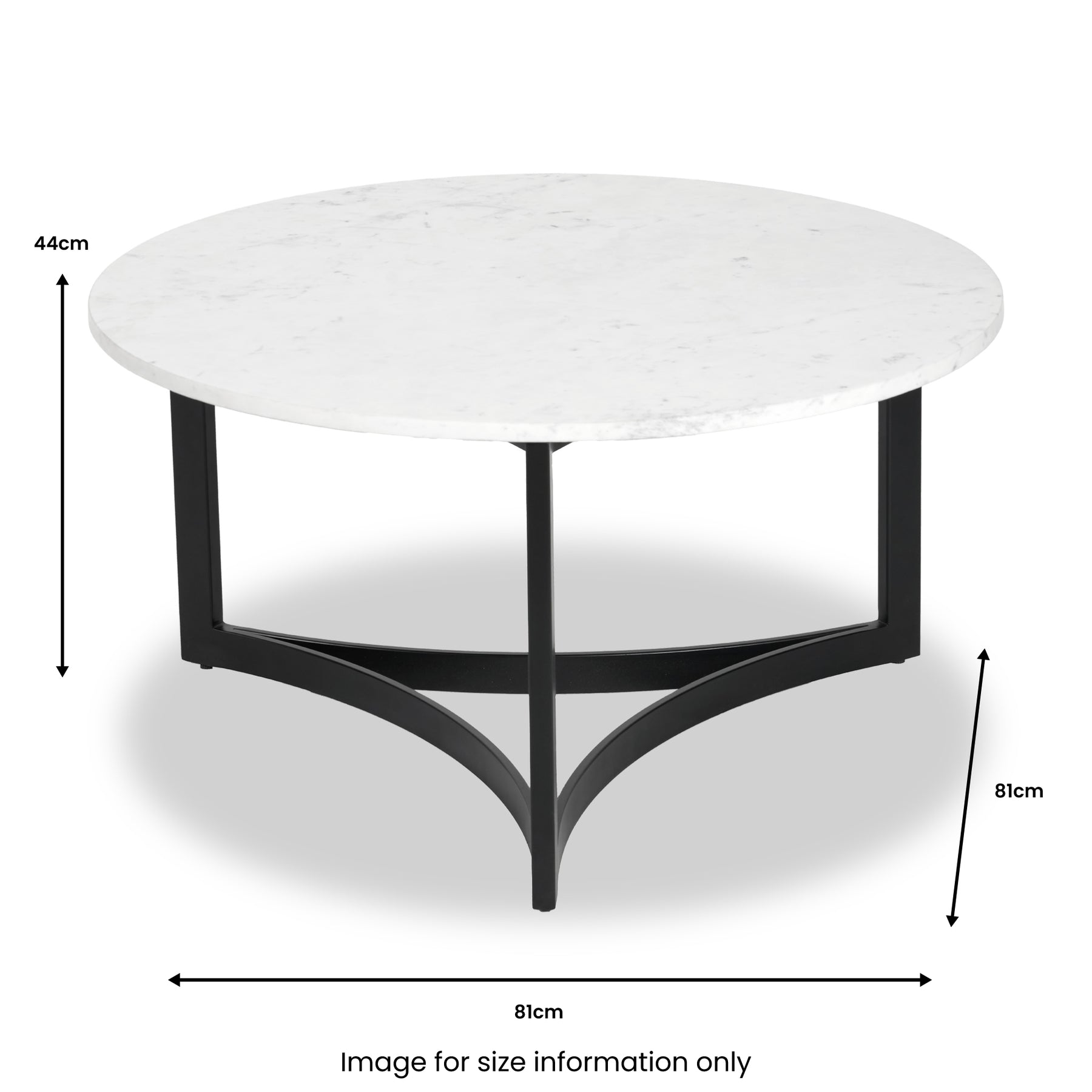 Hendrick White Marble and Black Metal Coffee Table from Roseland Furniture