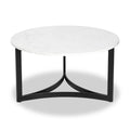Hendrick White Marble and Black Metal Coffee Table from Roseland Furniture
