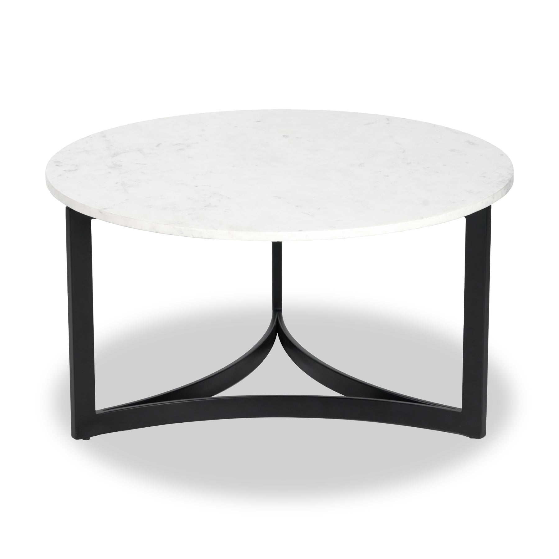 Hendrick White Marble and Black Metal Coffee Table from Roseland Furniture