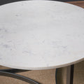 Hendrick White Marble and Black Metal Coffee Table from Roseland Furniture
