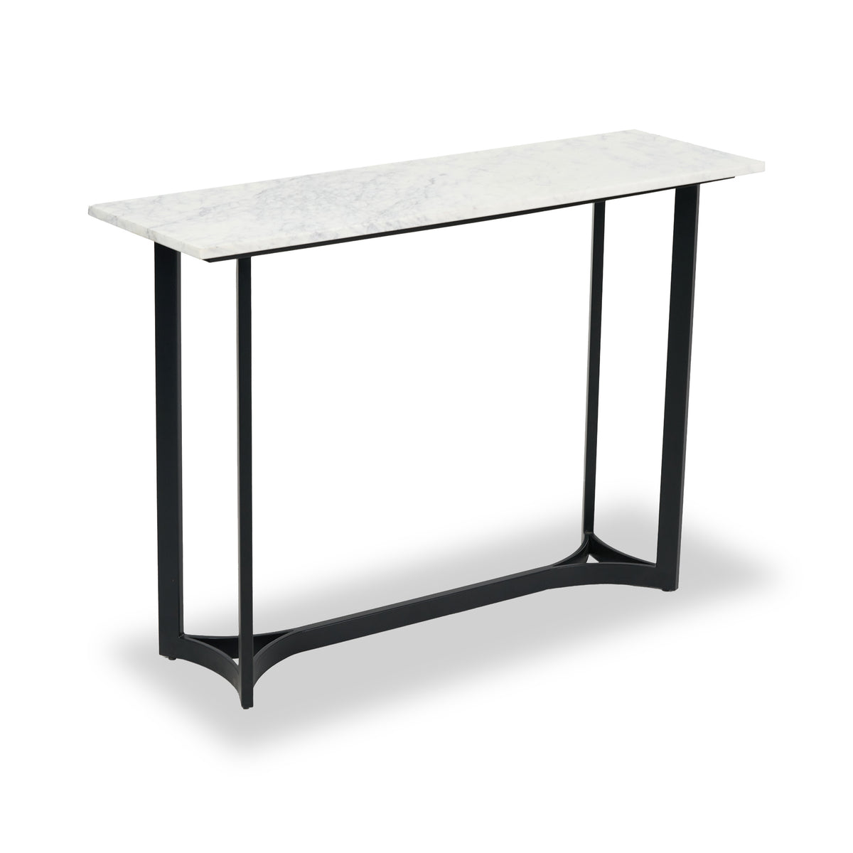 Hendrick White Marble and Black Metal Console Table from Roseland Furniture