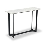 Hendrick White Marble and Black Metal Console Table from Roseland Furniture