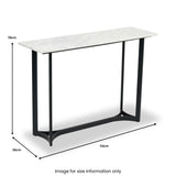 Hendrick White Marble and Black Metal Console Table from Roseland Furniture