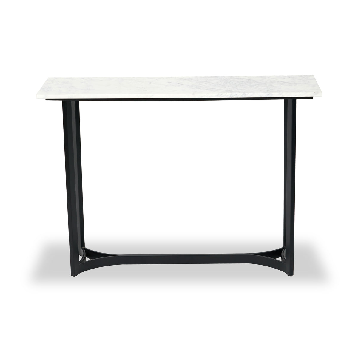Hendrick White Marble and Black Metal Console Table from Roseland Furniture