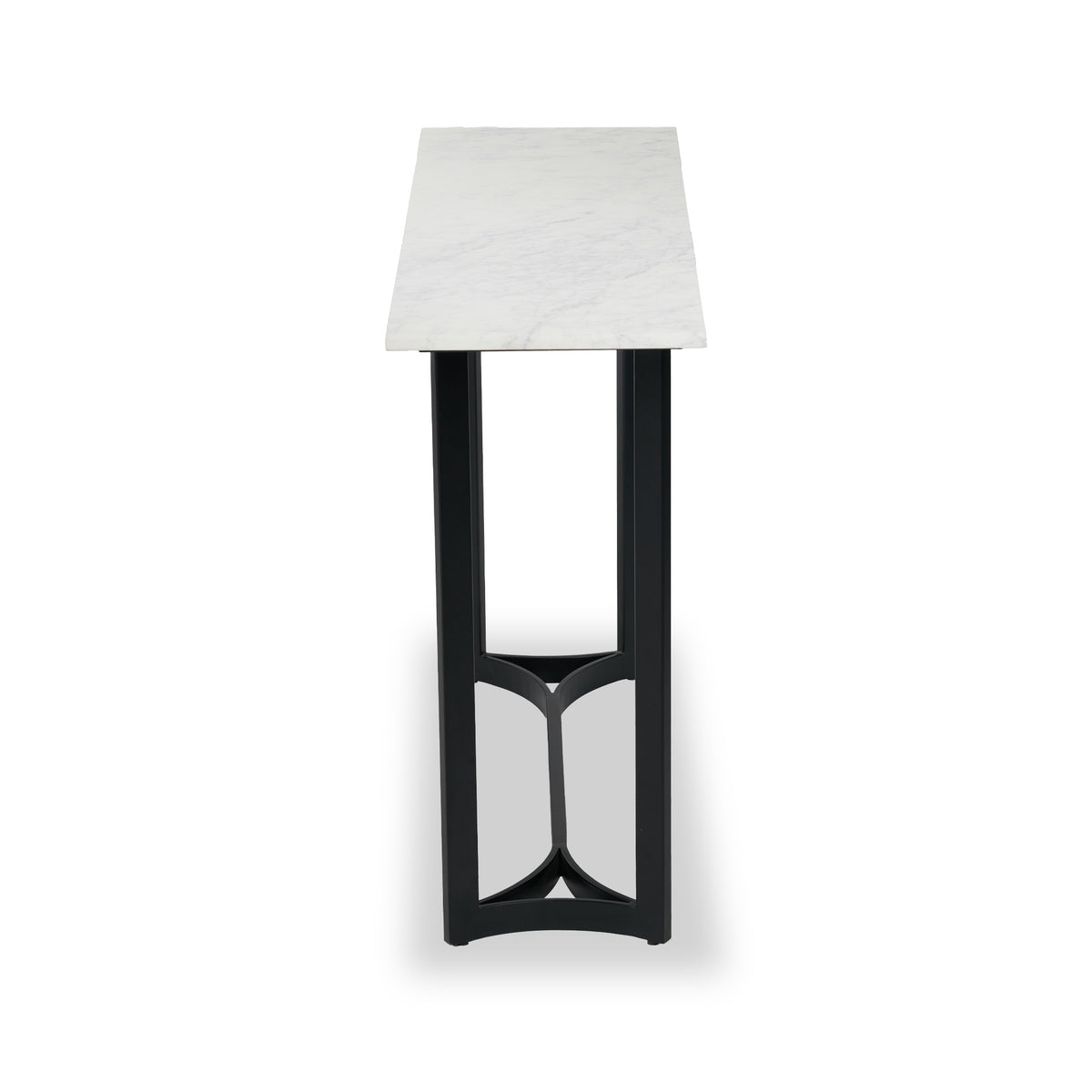 Hendrick White Marble and Black Metal Console Table from Roseland Furniture