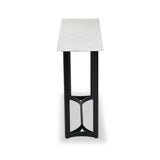 Hendrick White Marble and Black Metal Console Table from Roseland Furniture