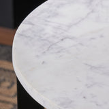 Hendrick White Marble and Black Metal Side Table from Roseland Furniture