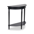 Heritage Black Pine Wood Half Moon Console Table Back1 from Roseland Furniture