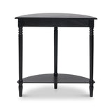 Heritage Black Pine Wood Half Moon Console Table Back1 from Roseland Furniture