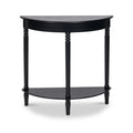 Heritage Black Pine Wood Half Moon Console Table Back1 from Roseland Furniture