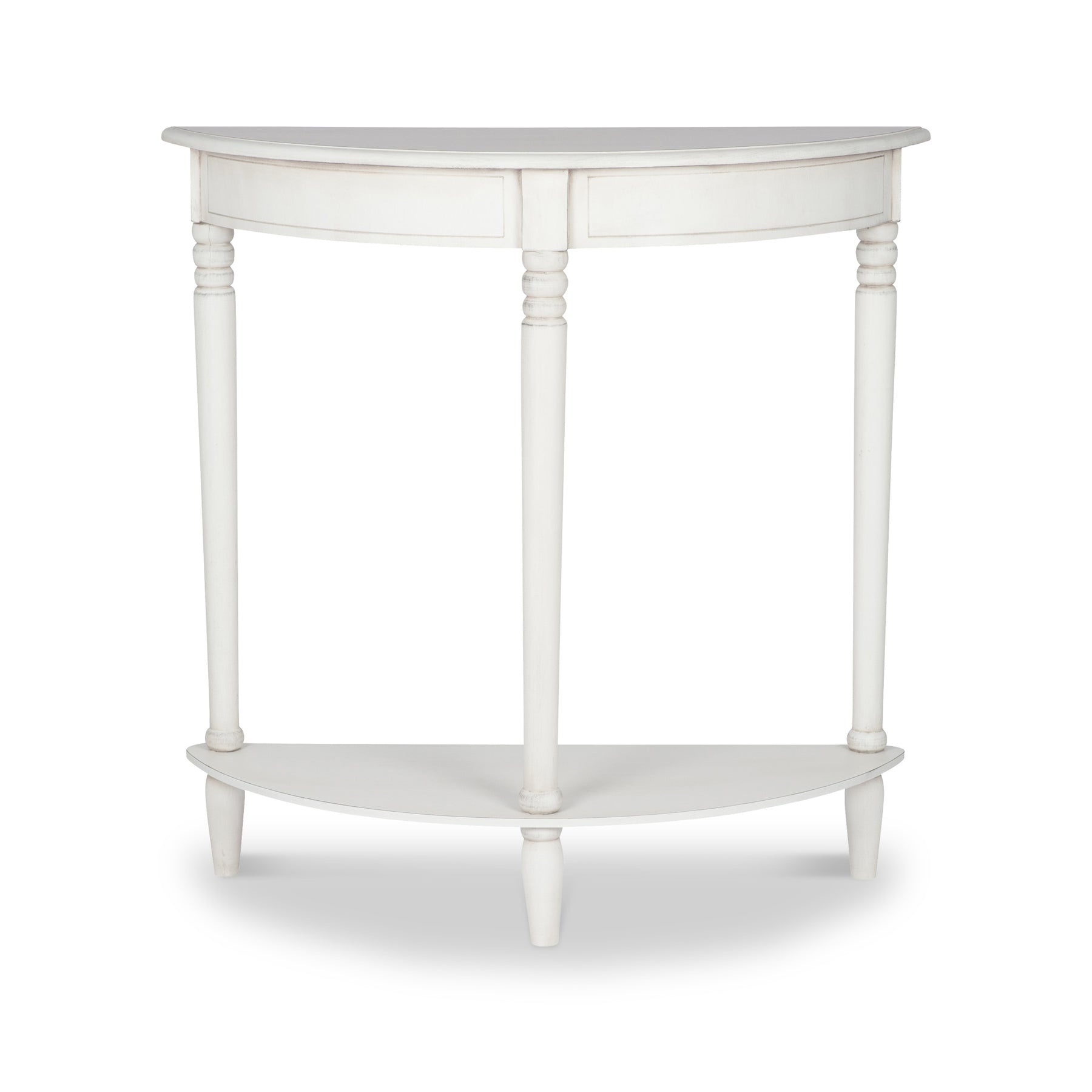 Heritage White Pine Wood Half Moon Console Table from Roseland Furniture