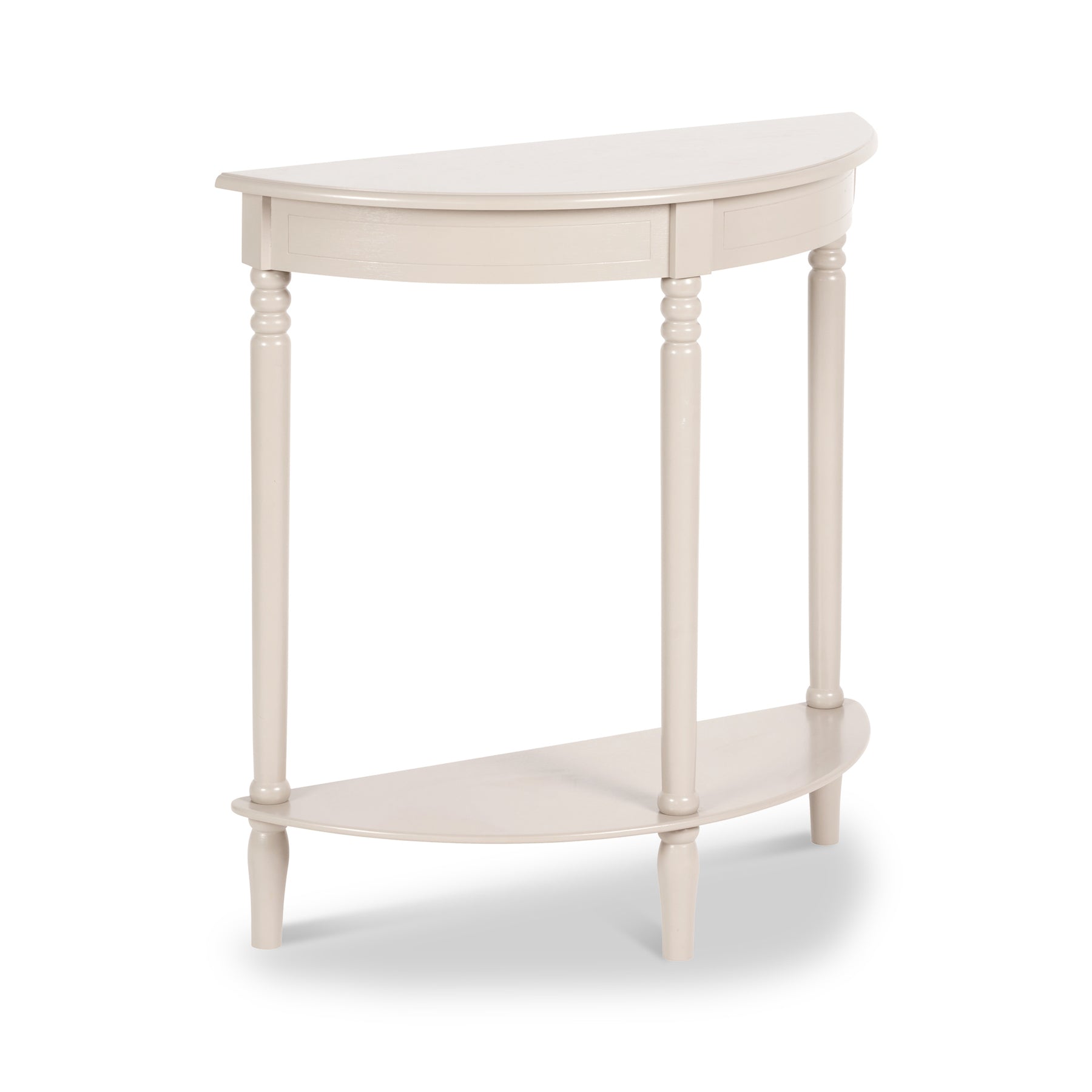 Heritage Putty Pine Wood Half Moon Console Table Back1 from Roseland Furniture