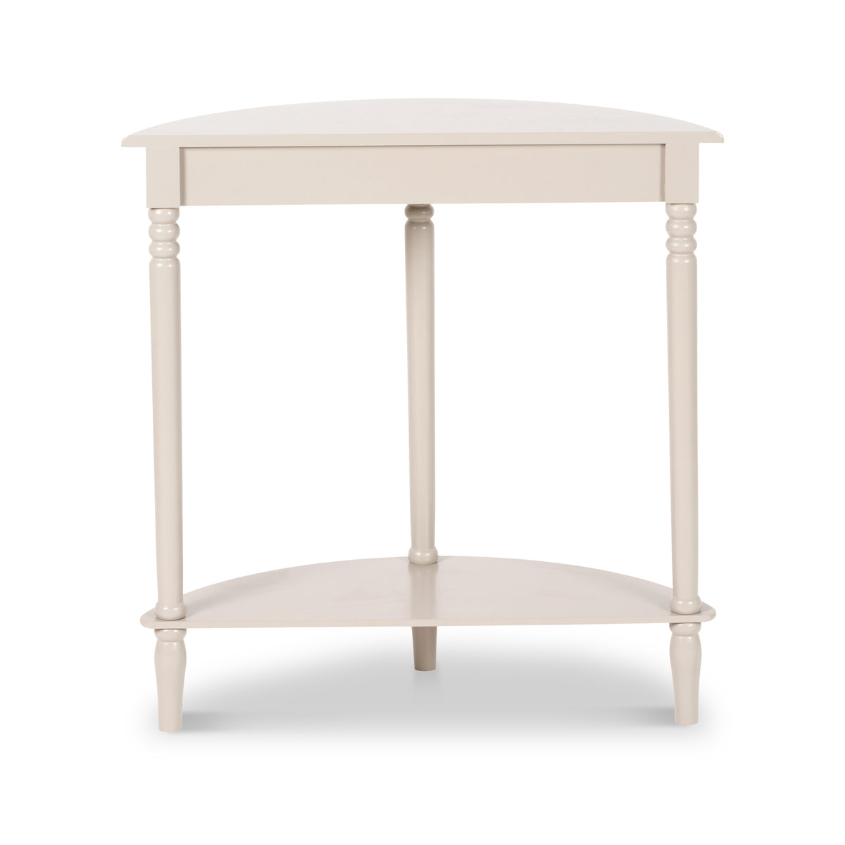 Heritage Putty Pine Wood Half Moon Console Table Back1 from Roseland Furniture