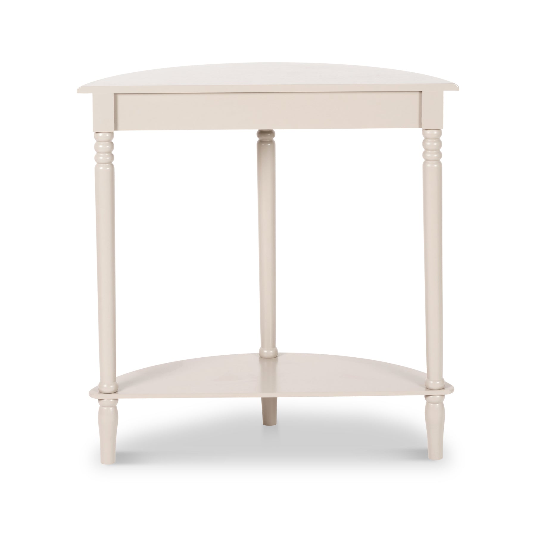 Heritage Putty Pine Wood Half Moon Console Table Back1 from Roseland Furniture