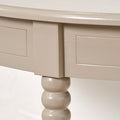 Heritage Putty Pine Wood Half Moon Console Table Back1 from Roseland Furniture
