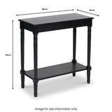 Heritage Black Pine Wood Console Table from Roseland Furniture
