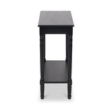 Heritage Black Pine Wood Console Table from Roseland Furniture