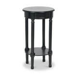 Heritage Black Pine Wood Round Accent Table from Roseland Furniture