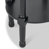 Heritage Black Pine Wood Round Accent Table from Roseland Furniture