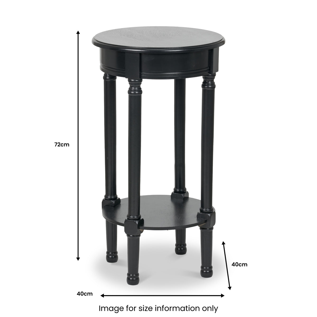 Heritage Black Pine Wood Round Accent Table from Roseland Furniture