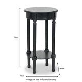 Heritage Black Pine Wood Round Accent Table from Roseland Furniture
