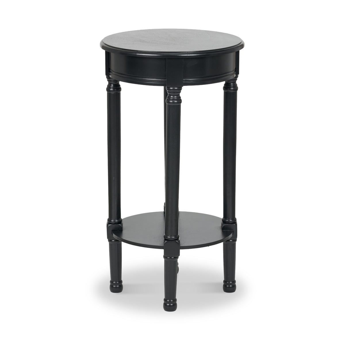 Heritage Black Pine Wood Round Accent Table from Roseland Furniture