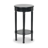 Heritage Black Pine Wood Round Accent Table from Roseland Furniture