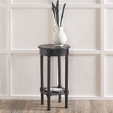 Heritage Black Pine Wood Round Accent Table from Roseland Furniture