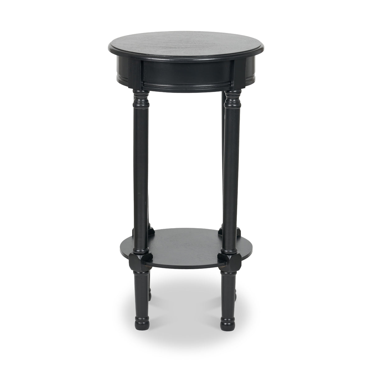 Heritage Black Pine Wood Round Accent Table from Roseland Furniture