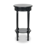 Heritage Black Pine Wood Round Accent Table from Roseland Furniture