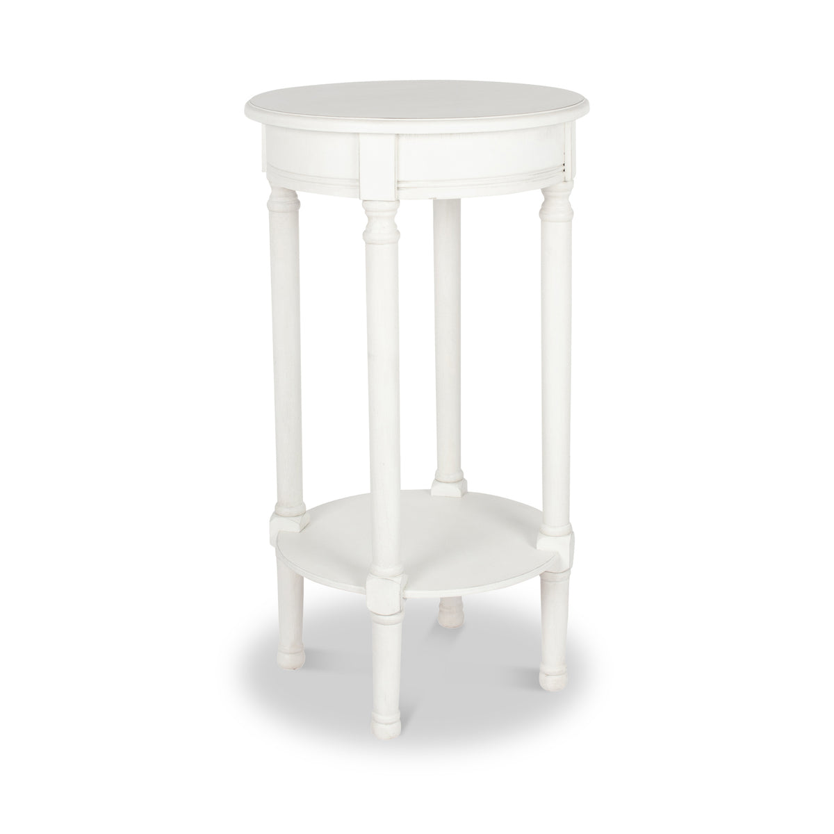 Heritage Elizabeth White Pine Wood Round Accent Table from Roseland Furniture