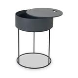 Hugo Dark Grey Wood Storage Table from Roseland Furniture