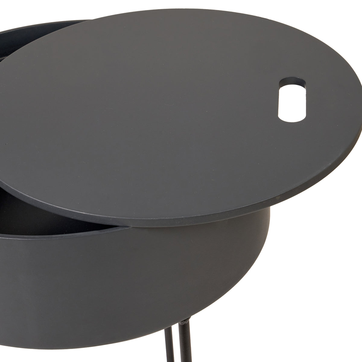 Hugo Dark Grey Wood Storage Table from Roseland Furniture