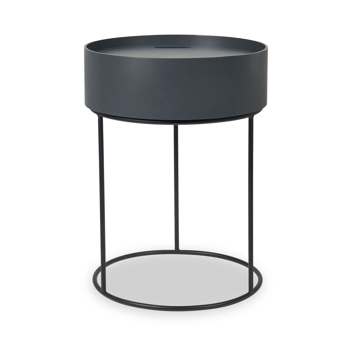 Hugo Dark Grey Wood Storage Table from Roseland Furniture