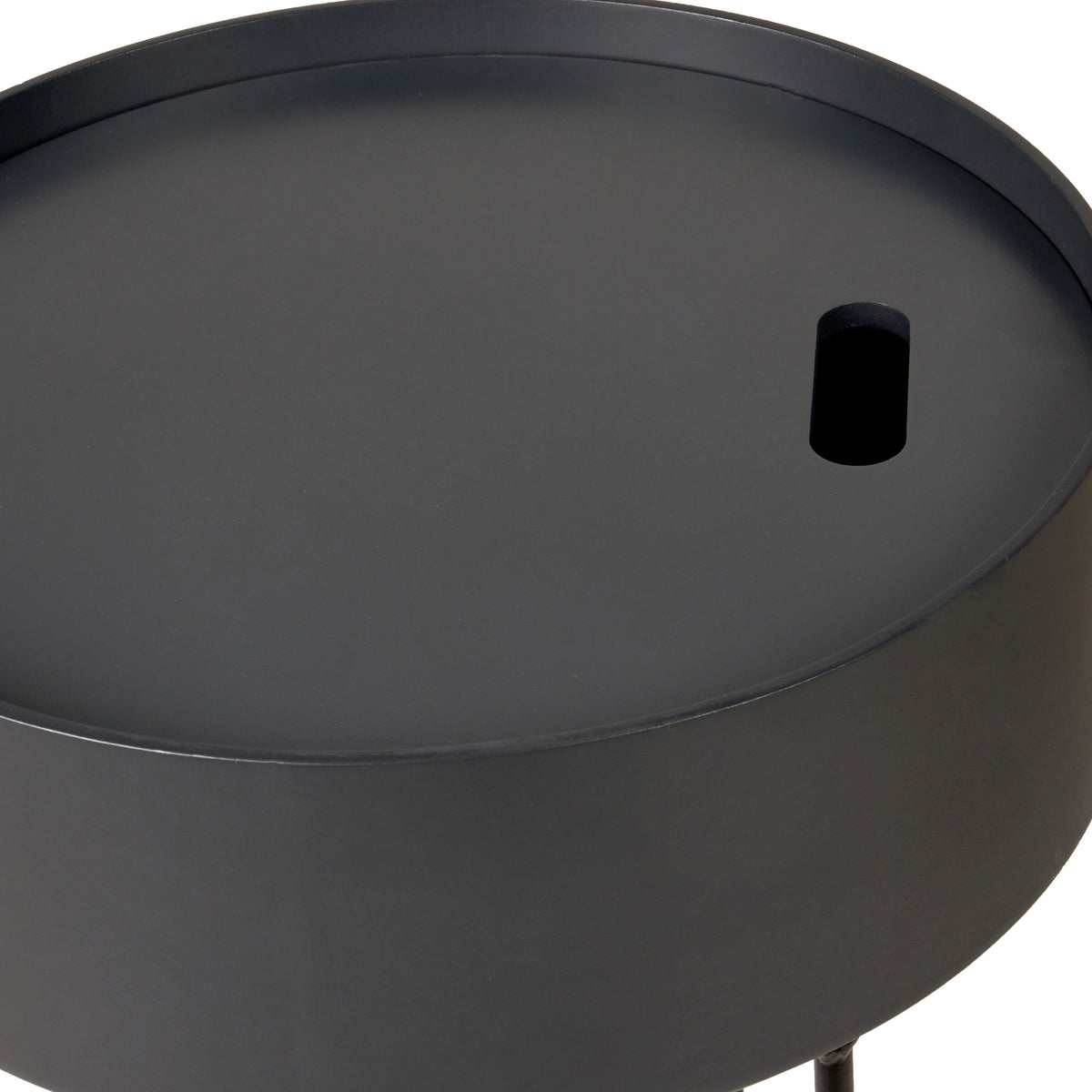 Hugo Dark Grey Wood Storage Table from Roseland Furniture