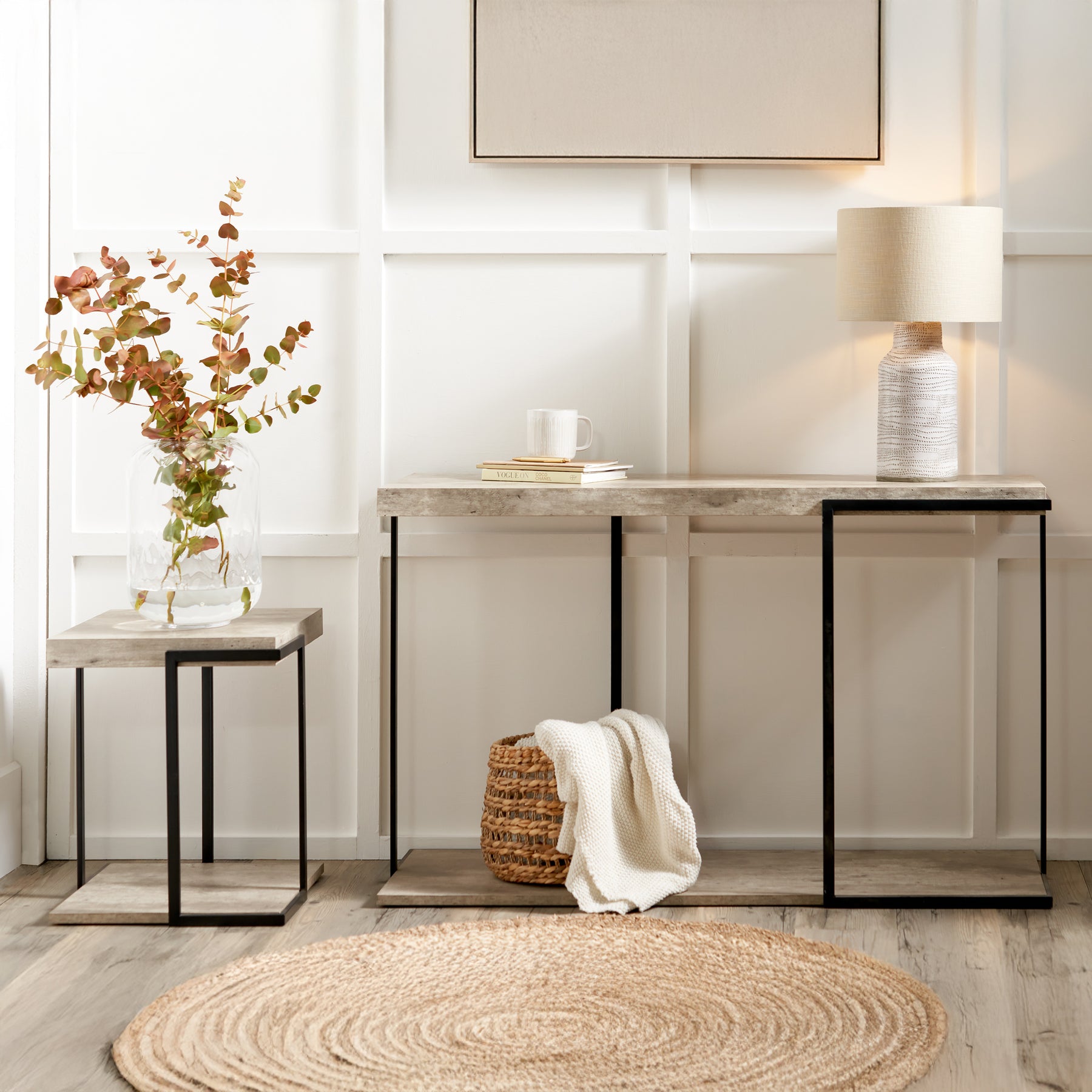 Jersey Concrete Effect Console Table from Roseland Furniture