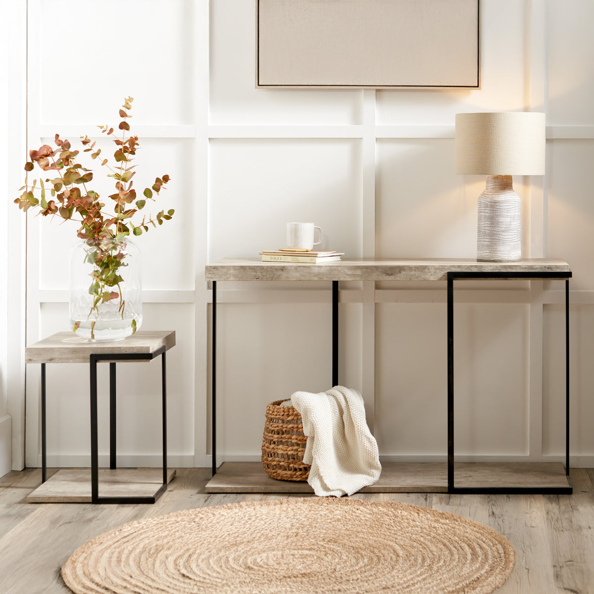Jersey Concrete Effect Side Table from Roseland Furniture